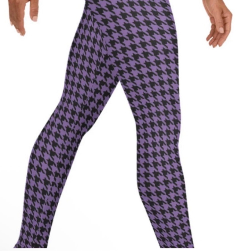 Shosho Houndstooth Leggings - Black and Gray size Small